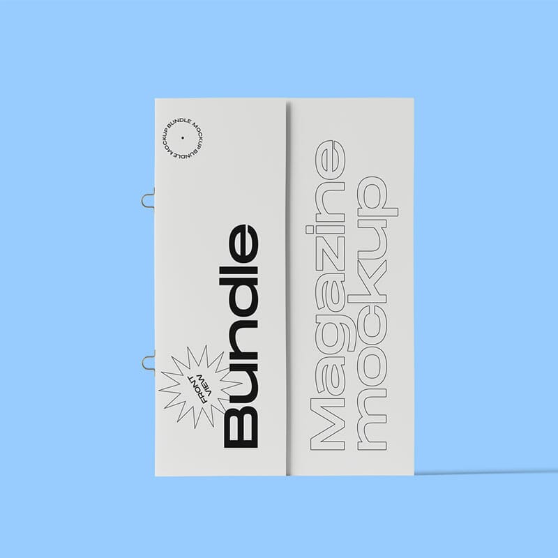 Front View Free Closed Magazine Mockup PSD