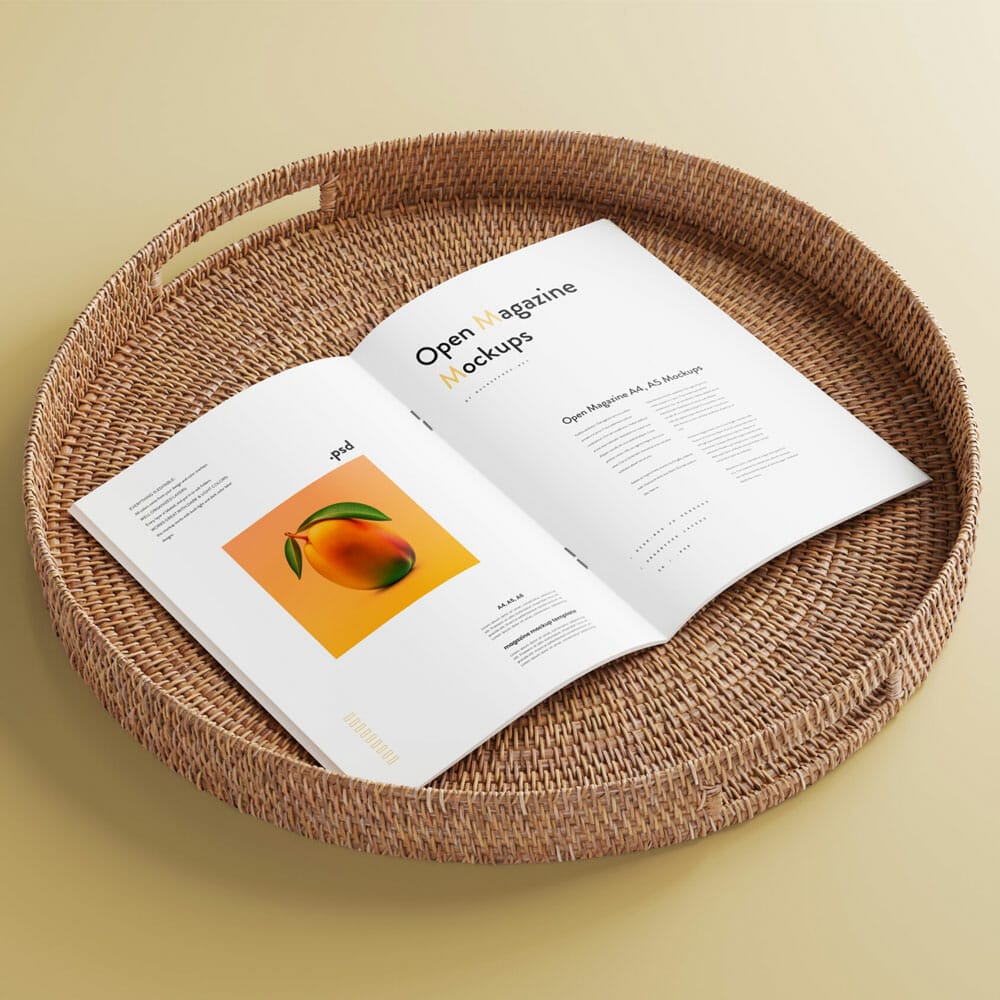 Open Magazine Mockups A4 / A5 PSD