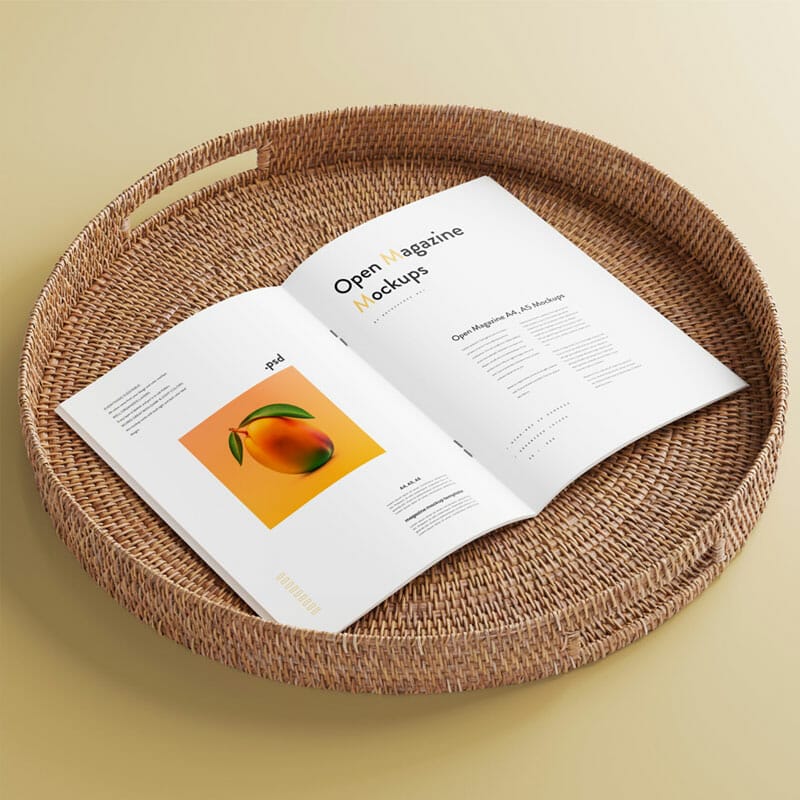 Open Magazine Mockups A4 / A5 PSD