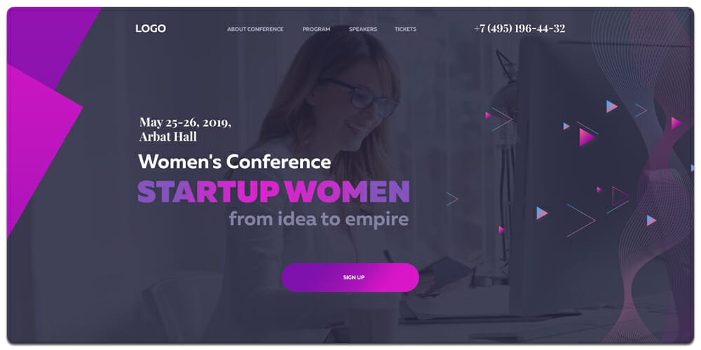 StartUp Women Landing Page