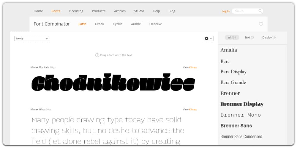 Typotheque Font Combinator