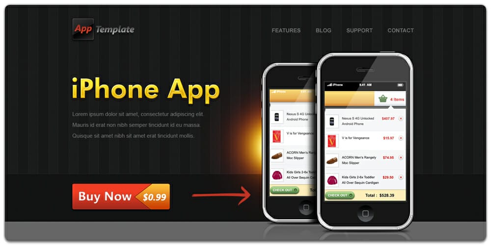 iPhone App Website Template
