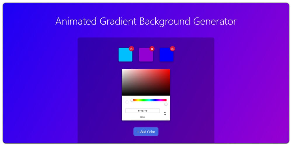Animated Gradient Background Generator