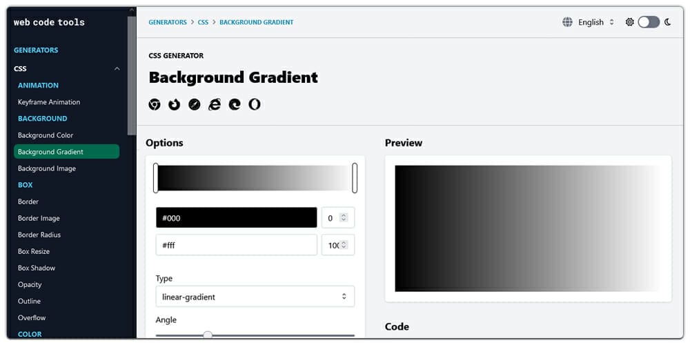 Background Gradient CSS Generator