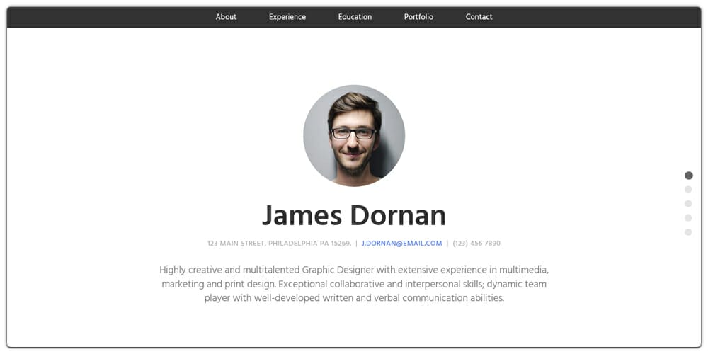Bootstrap 4 CV Resume Template