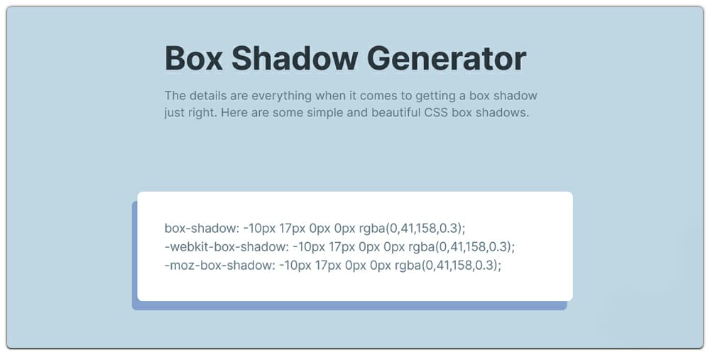 Box Shadow Generator