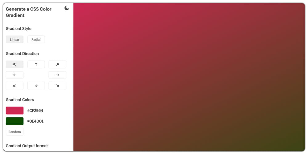 CSS Color Gradient Generator