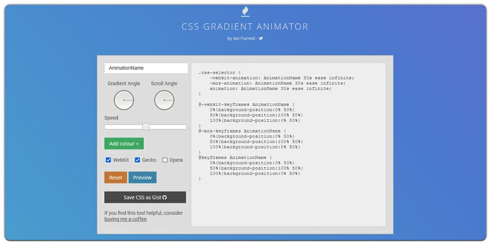 CSS Gradient Animator