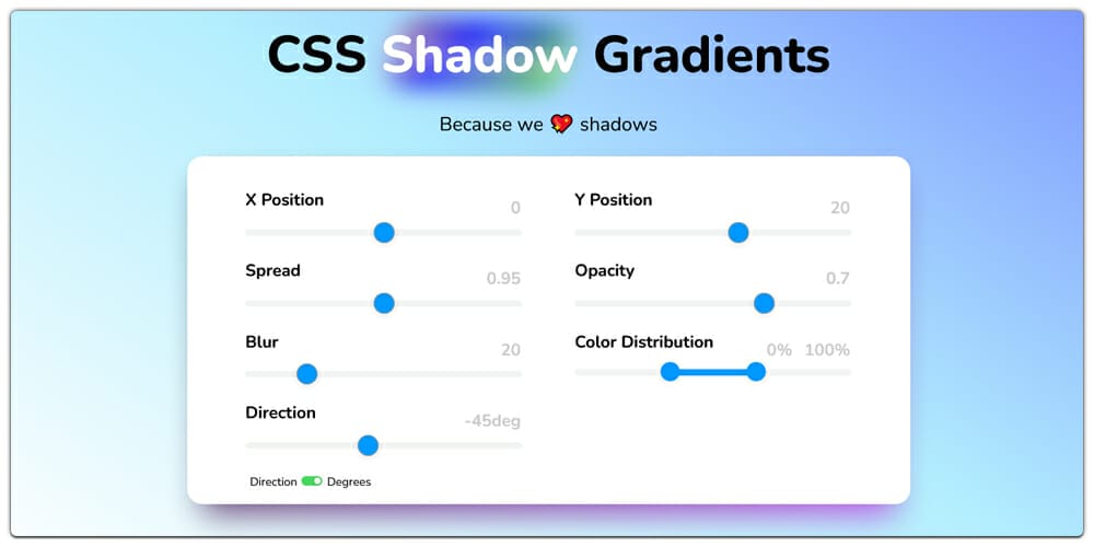 CSS Gradient Shadows Generator