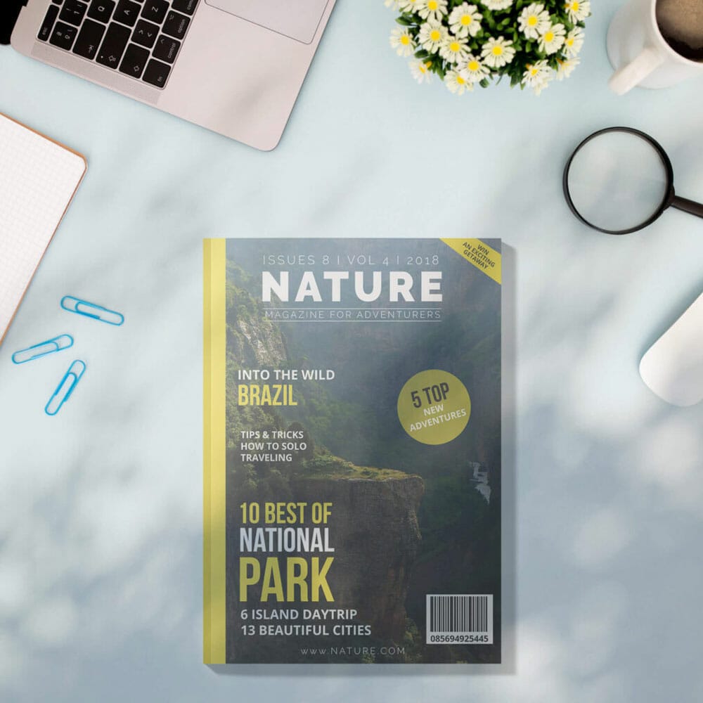 Free A5 Magazine Mockup PSD Template