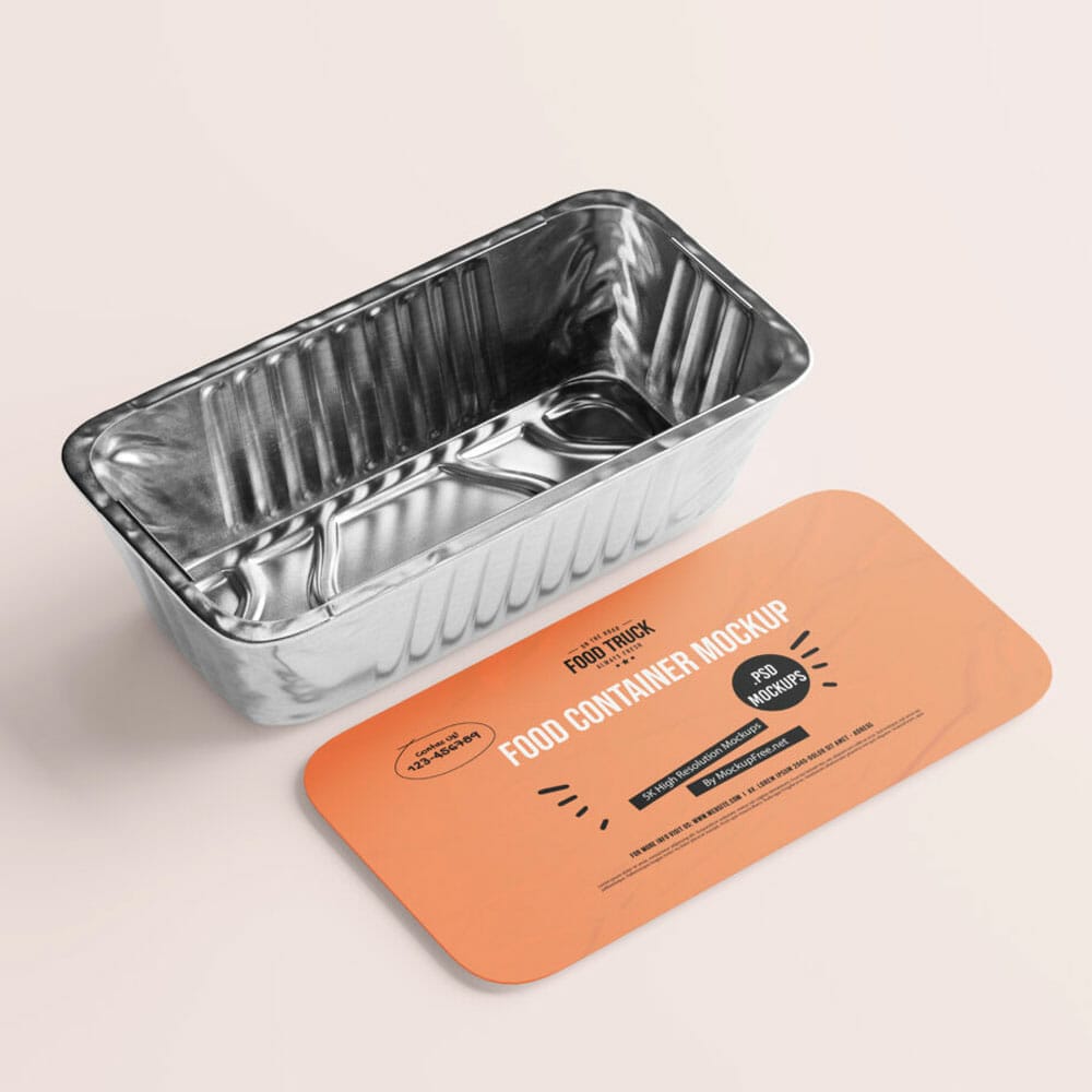 Free Aluminum Food Container Mockup PSD