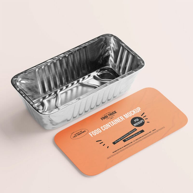 Free Aluminum Food Container Mockup PSD
