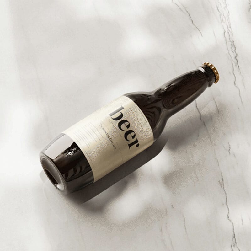 Free Animated Beer Bottle Mockup PSD
