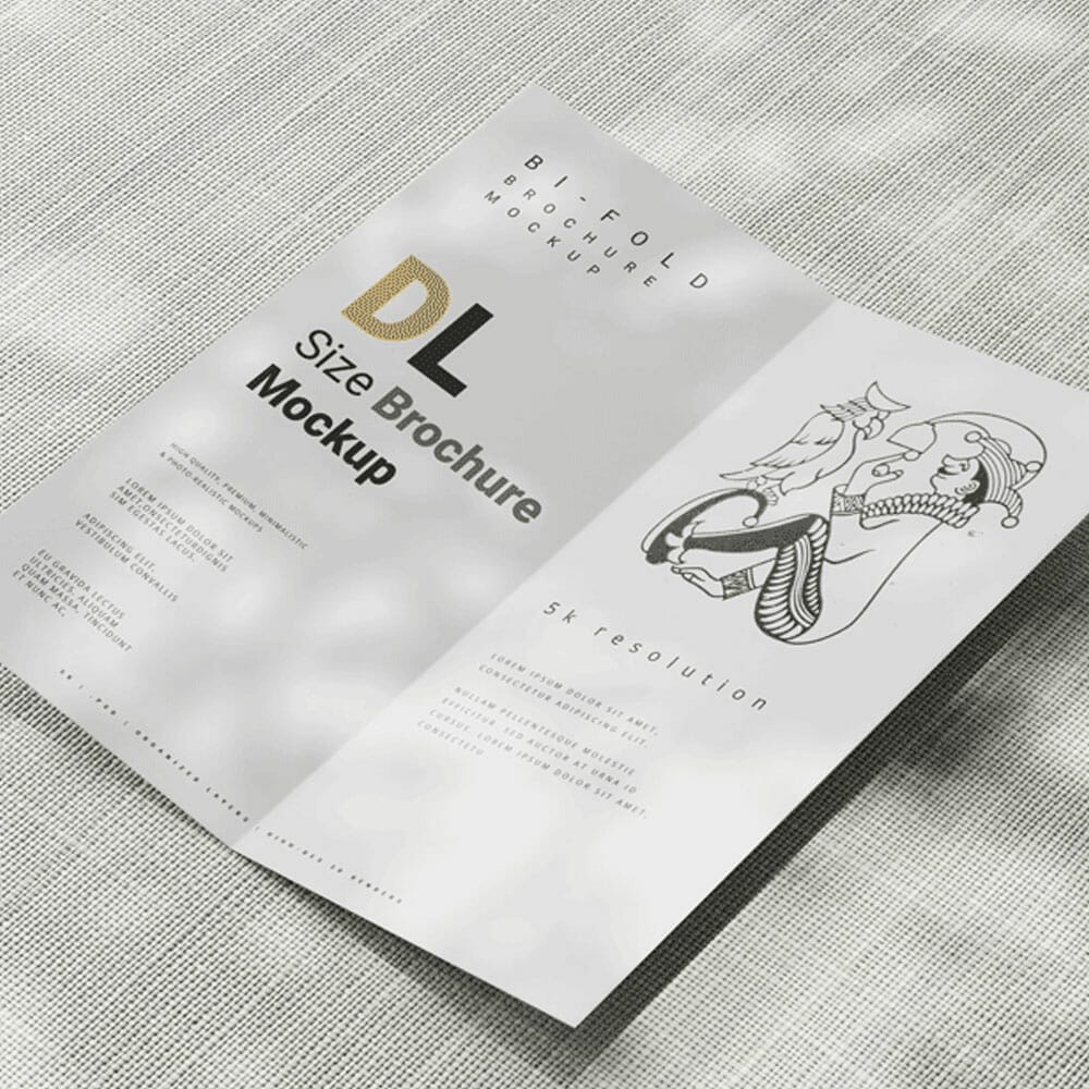 Free Animated Bi Fold DL Brochure Mockup PSD