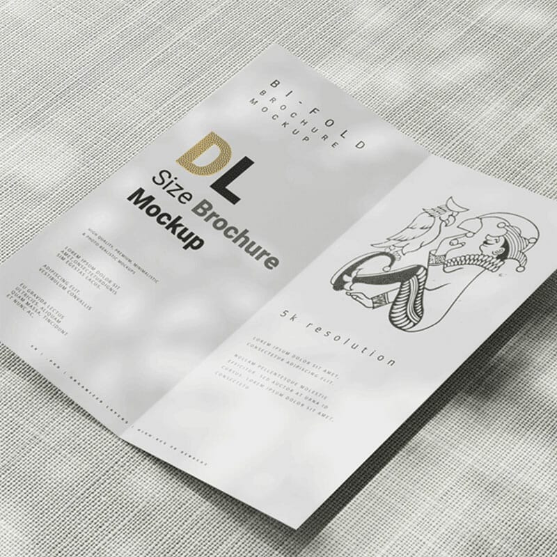 Free Animated Bi Fold DL Brochure Mockup PSD