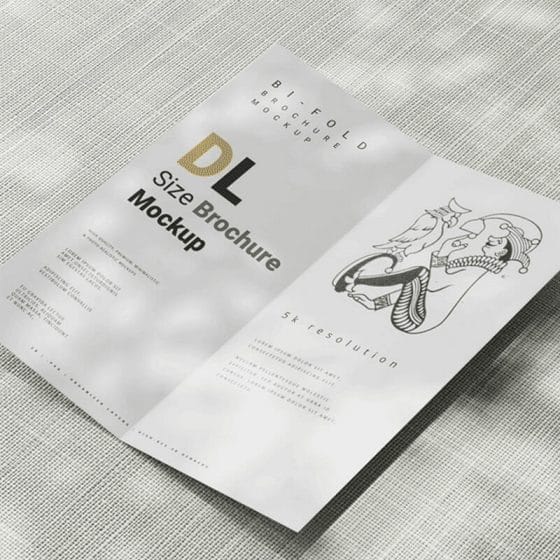 Free Animated Bi Fold DL Brochure Mockup PSD