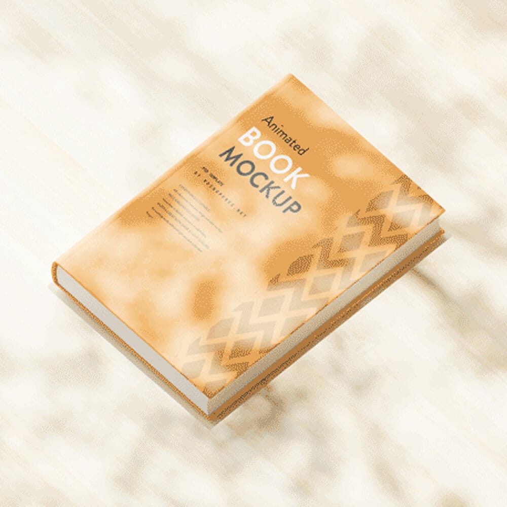 Free Animated Book Cover Mockup PSD