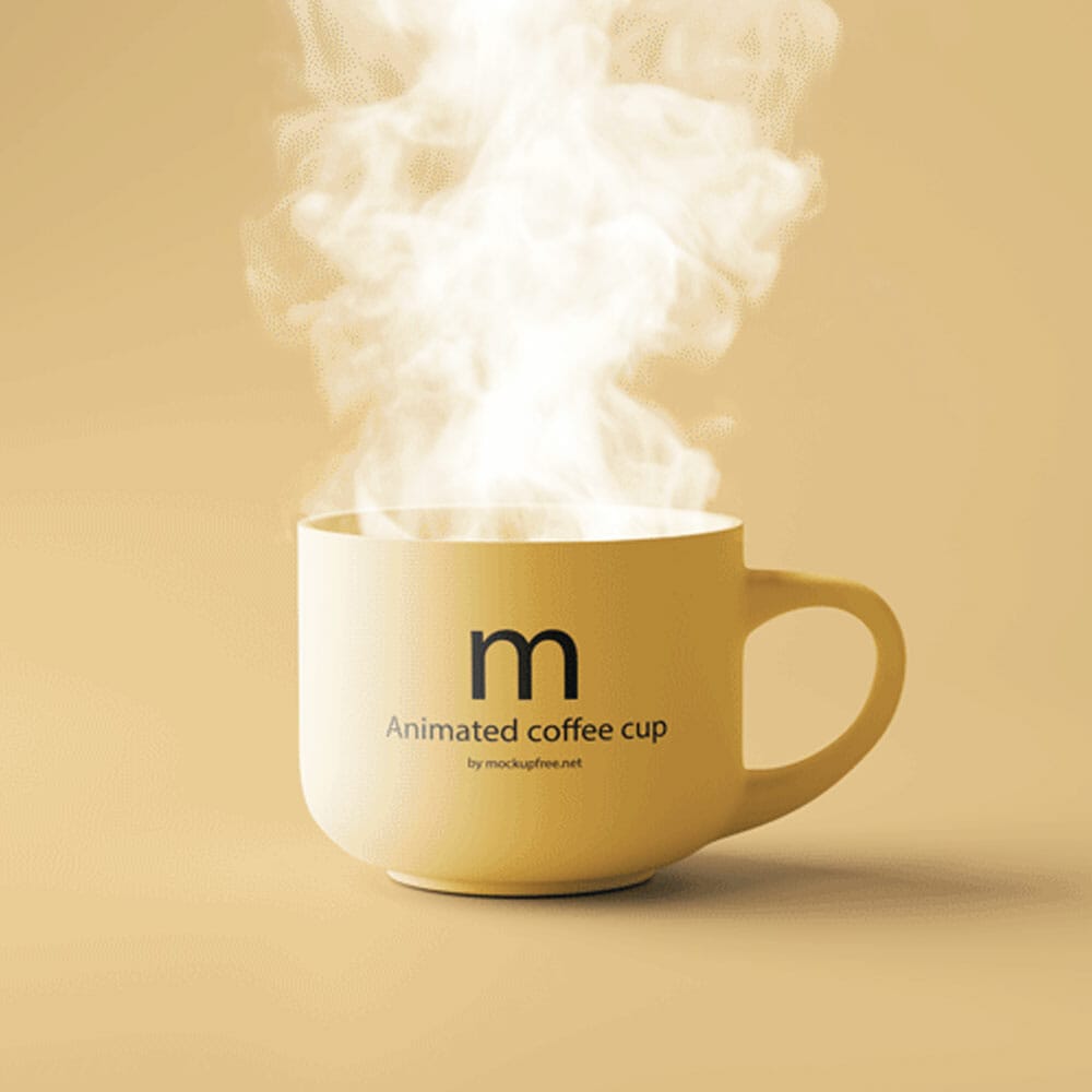 Free Animated Coffee Cup Mockup PSD