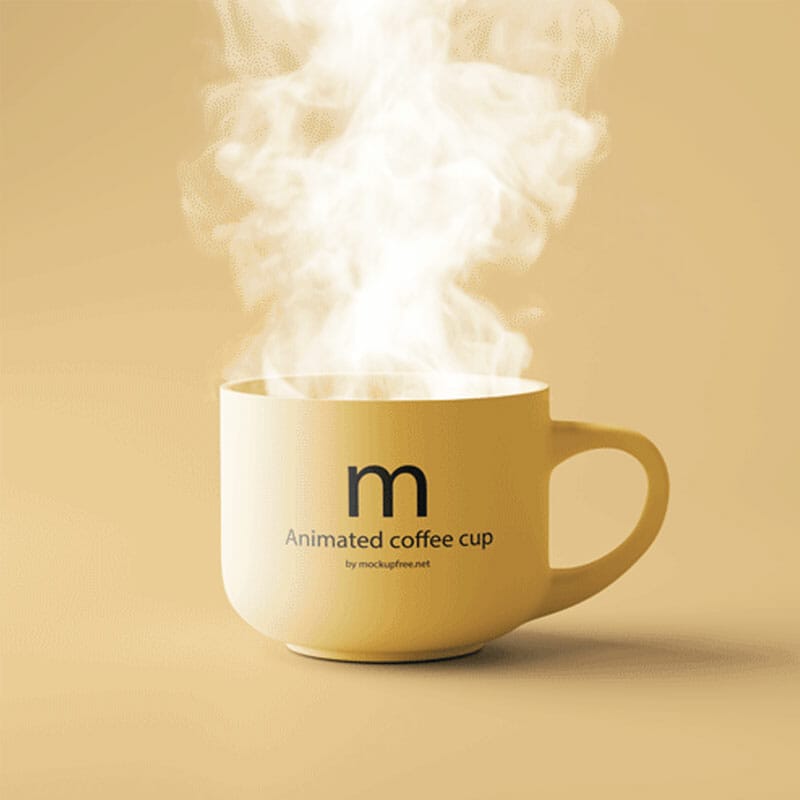 Free Animated Coffee Cup Mockup PSD