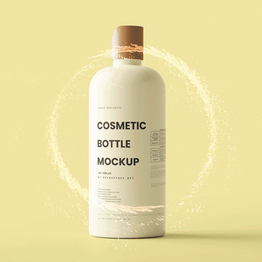 Free Animated Cosmetic Bottle Mockup PSD