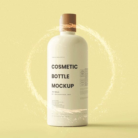 Free Animated Cosmetic Bottle Mockup PSD