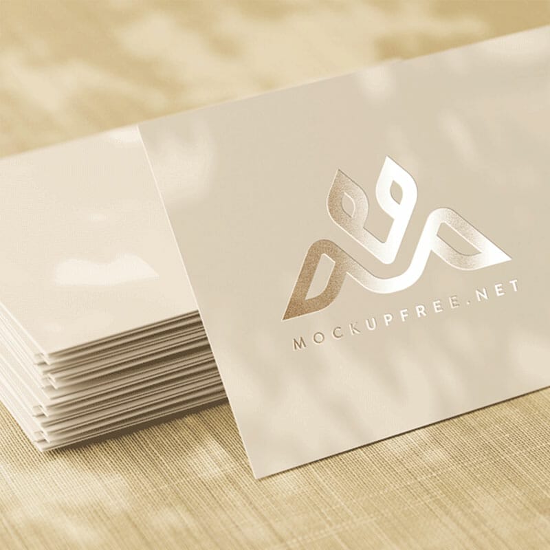 Free Animated Logo On A Card Mockup PSD
