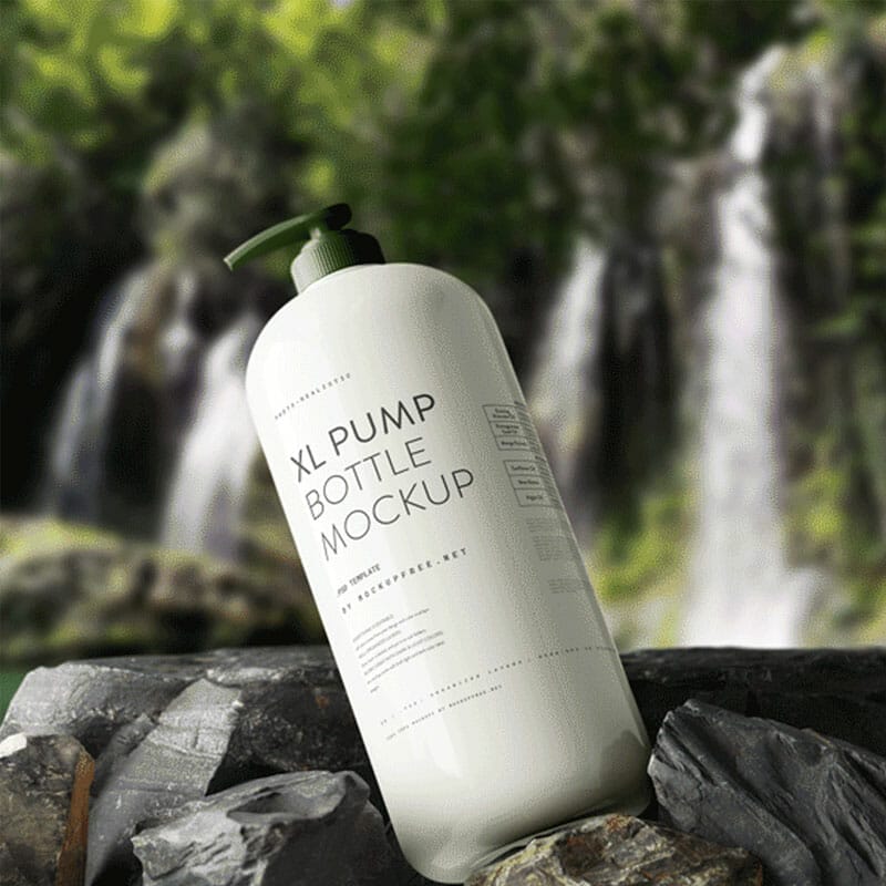 Free Animated Pump Bottle Mockup PSD