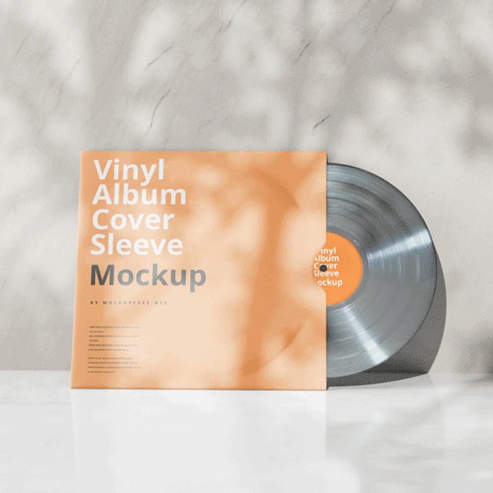 Free Animated Vinyl Cover Mockup PSD