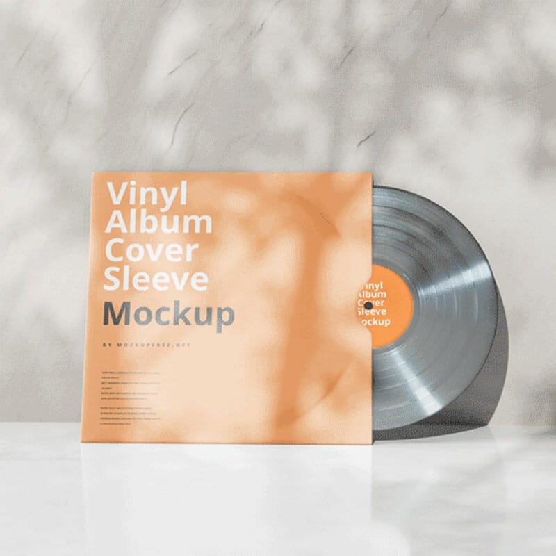 Free Animated Vinyl Cover Mockup PSD