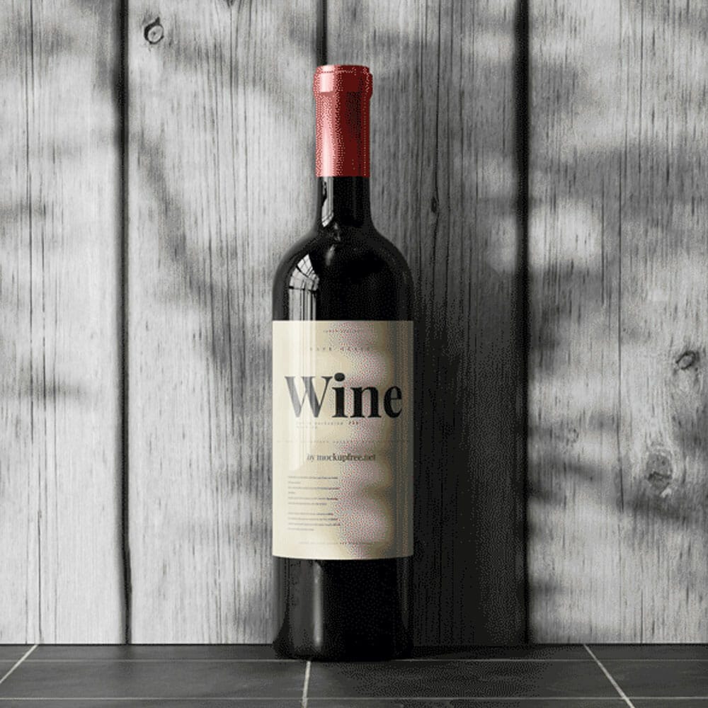 Free Animated Wine Bottle Mockup PSD