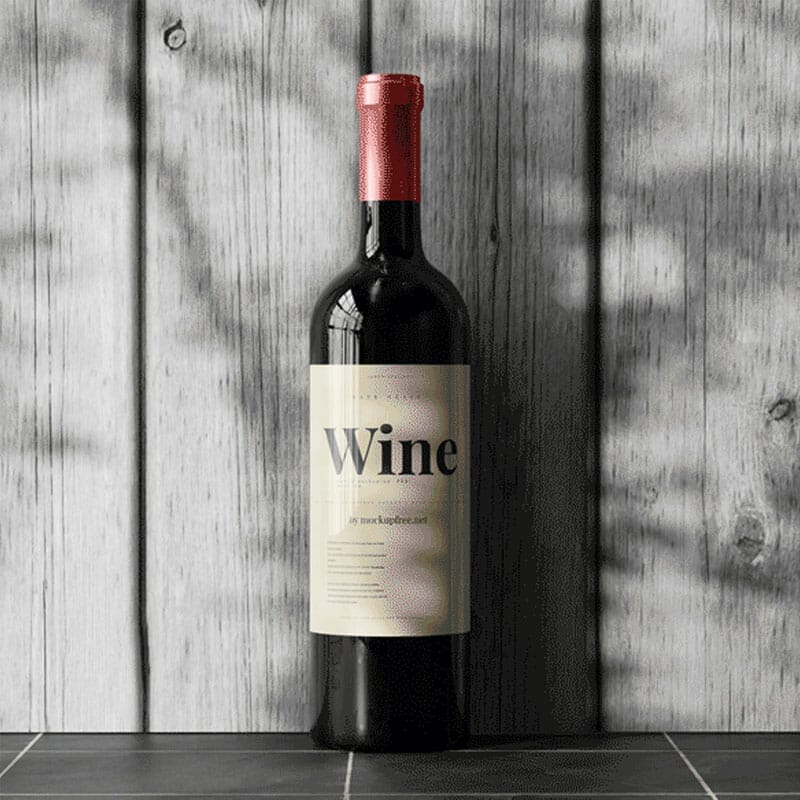 Free Animated Wine Bottle Mockup PSD