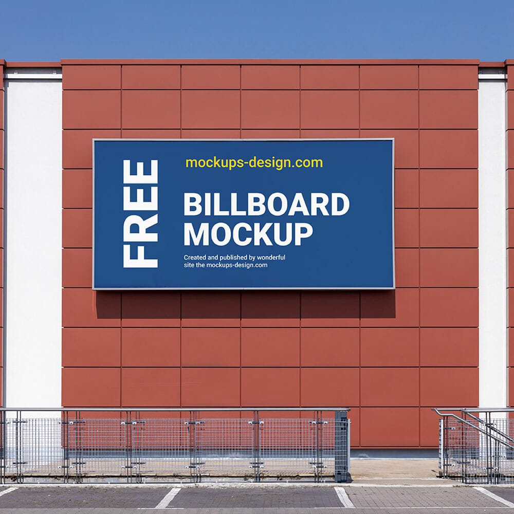 Free Billboard At The Mall Mockup PSD
