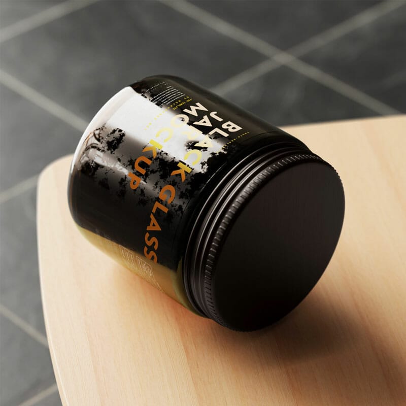 Free Black Glass Jar Mockup PSD