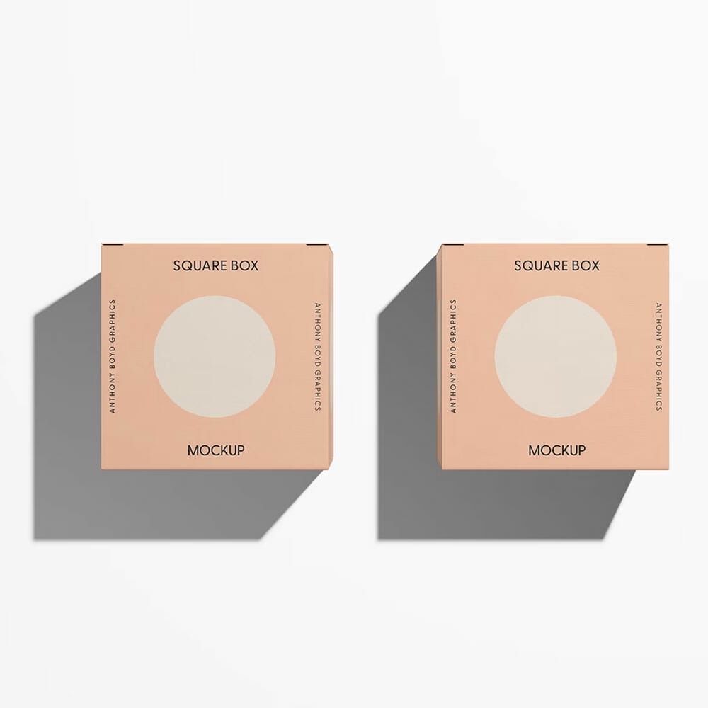 Free Box Top View Mockup PSD