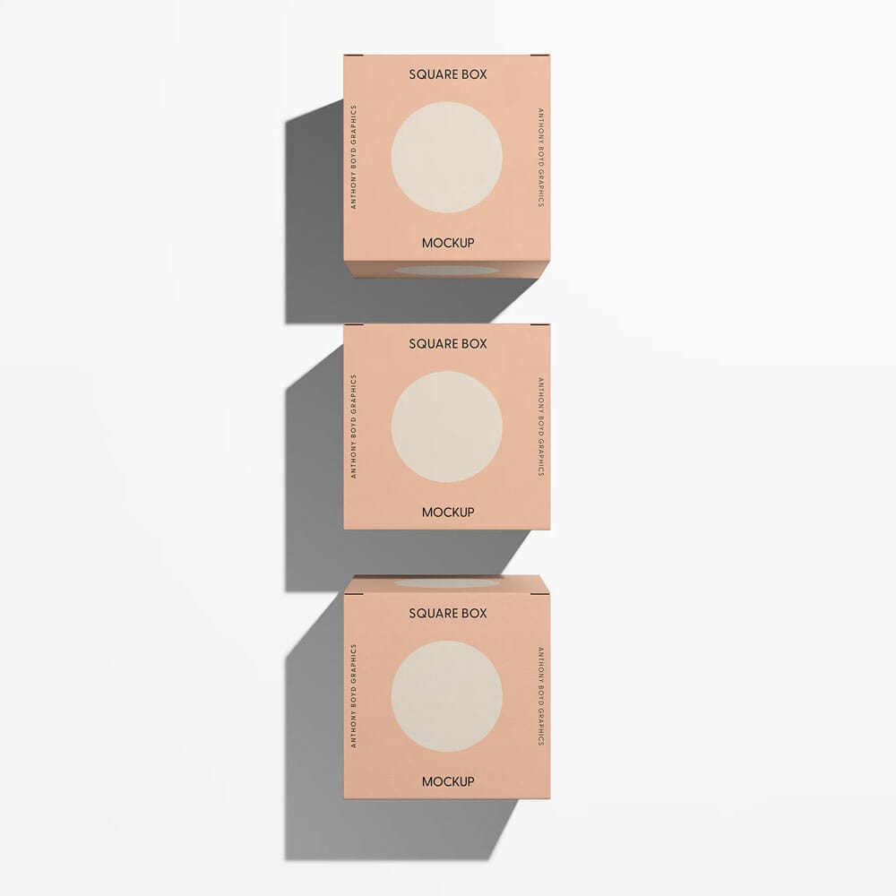 Free Box Top View Mockup PSD