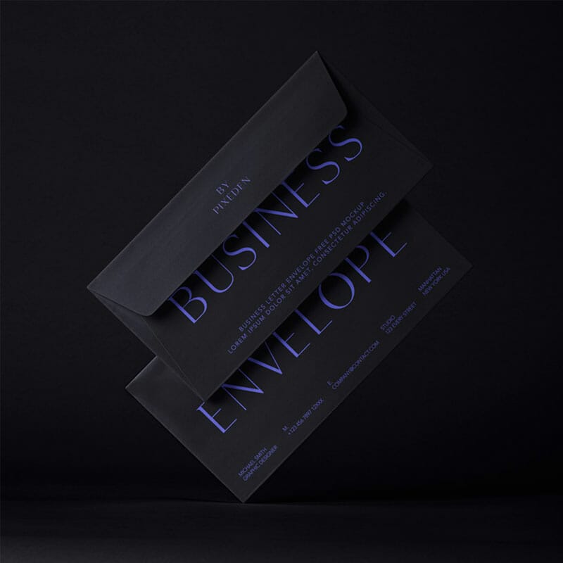 Free Business Letter PSD Envelope Mockup Set