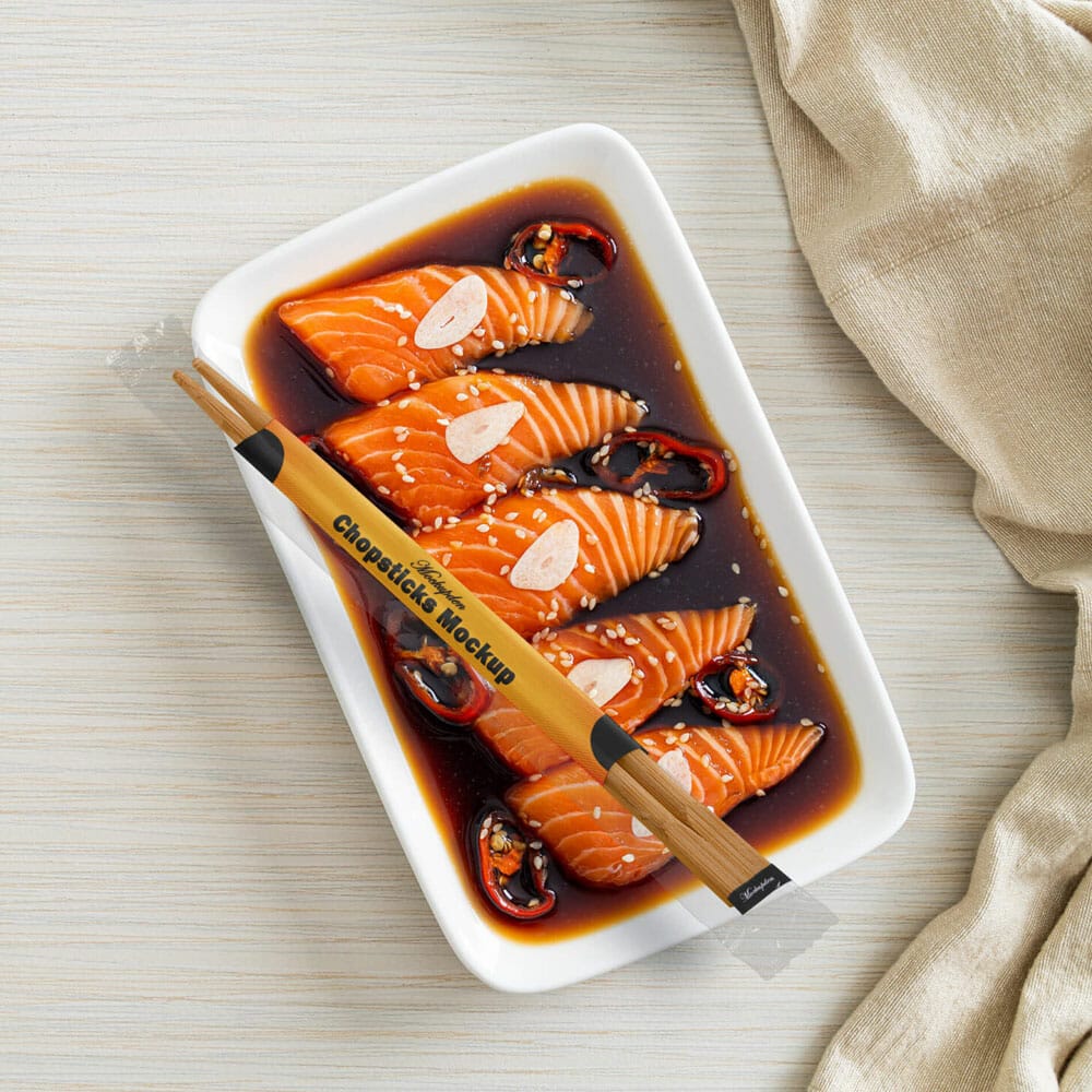 Free Chopsticks Mockup PSD Template