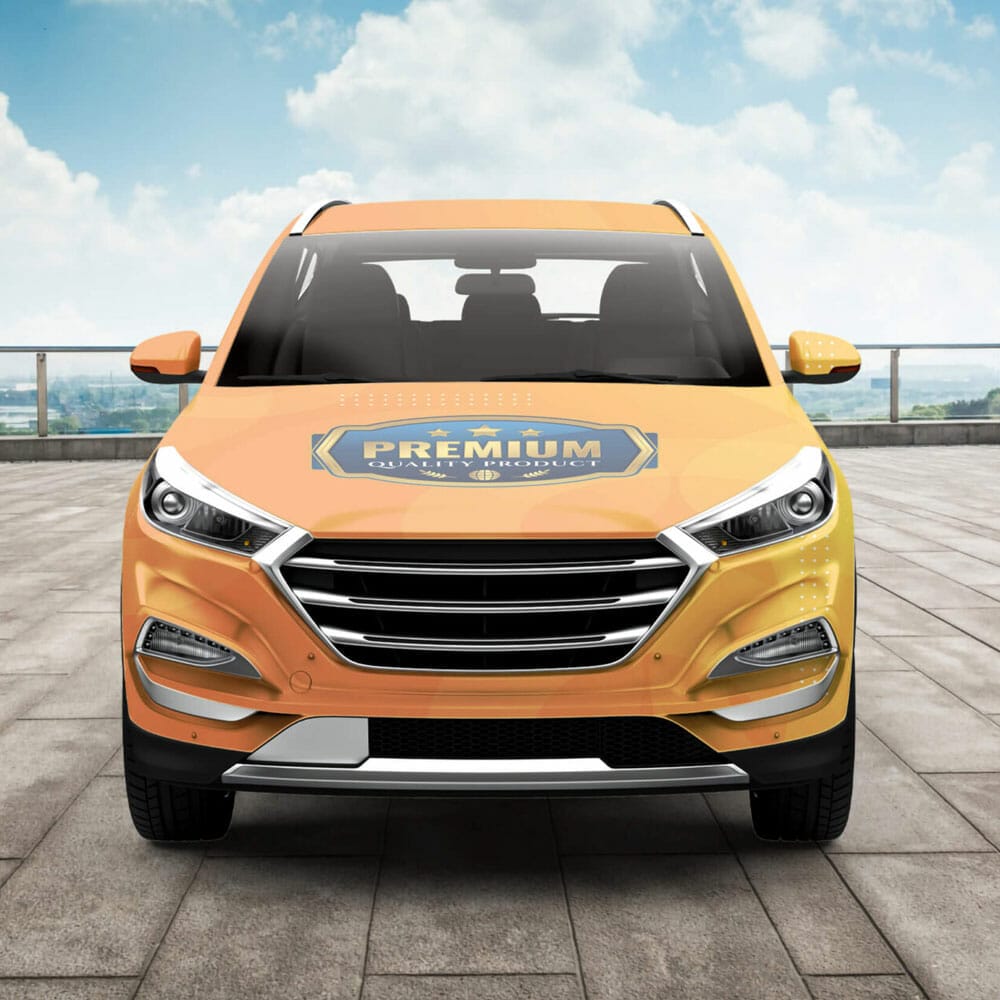 Free City Car Branding Mockup PSD Template