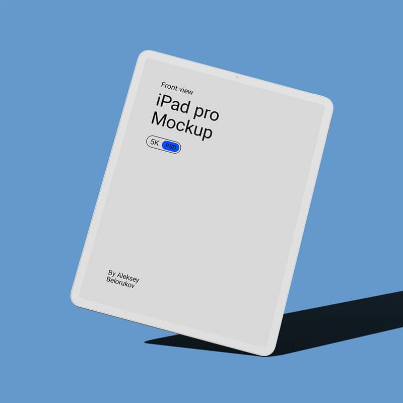 Free Clay iPad Pro Front View Mockup PSD