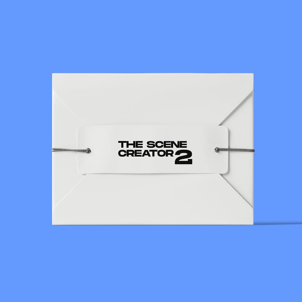 Free Closed Envelope With Tag On Rope Mockup Front View PSD