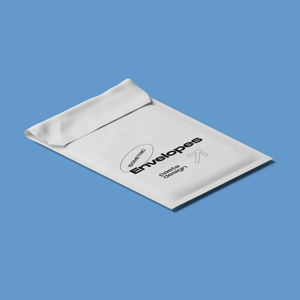Free Closed Isometric Envelope Mockup PSD