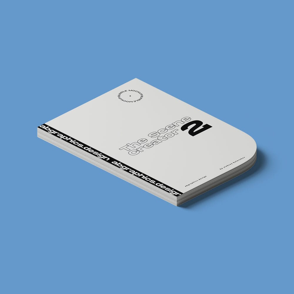 Free Closed Notepad Isometric Mockup PSD