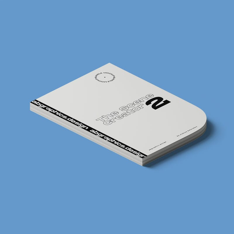 Free Closed Notepad Isometric Mockup PSD