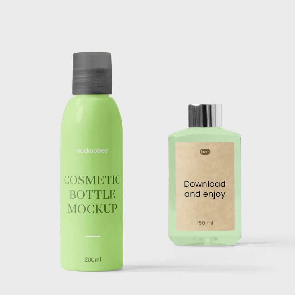 Free Cosmetic Bottle Mockups PSD