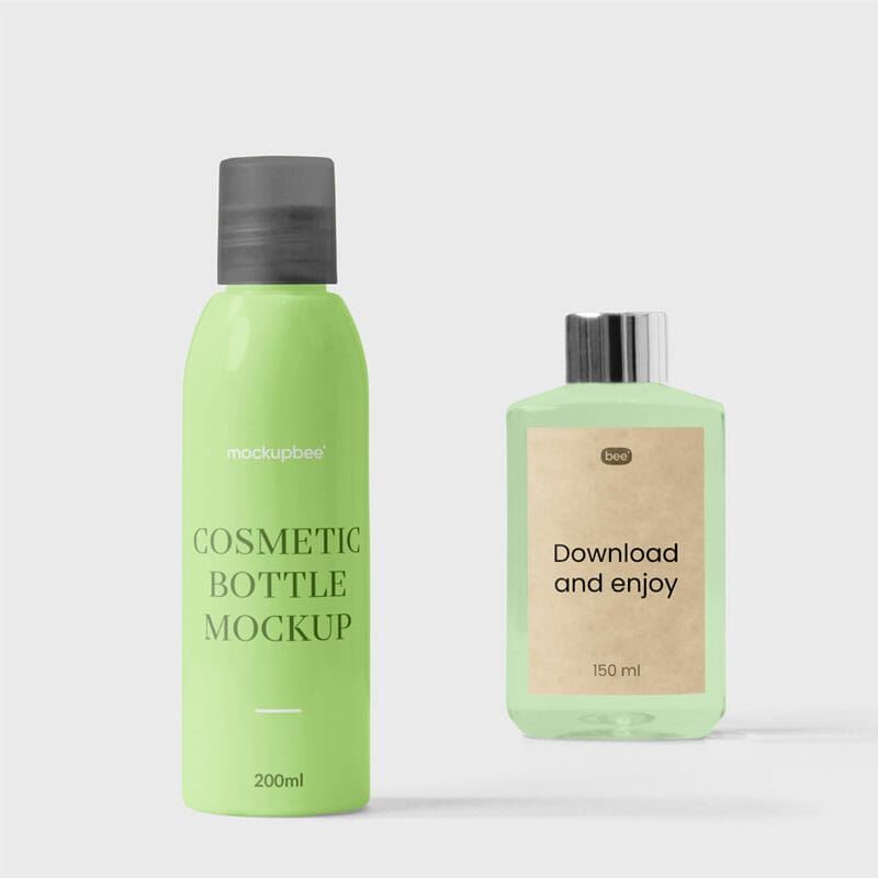 Free Cosmetic Bottle Mockups PSD