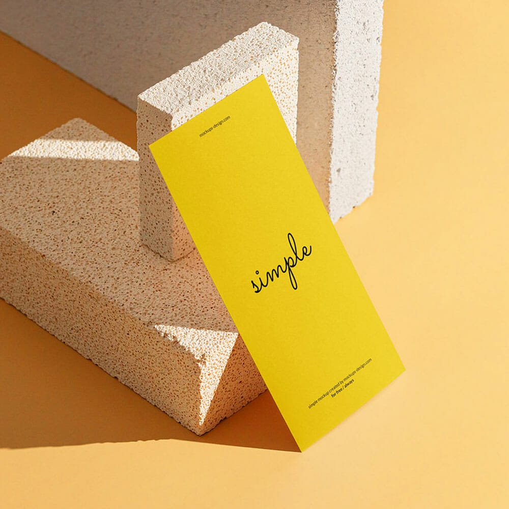 Free DL Flyer On Orange Background Mockup PSD