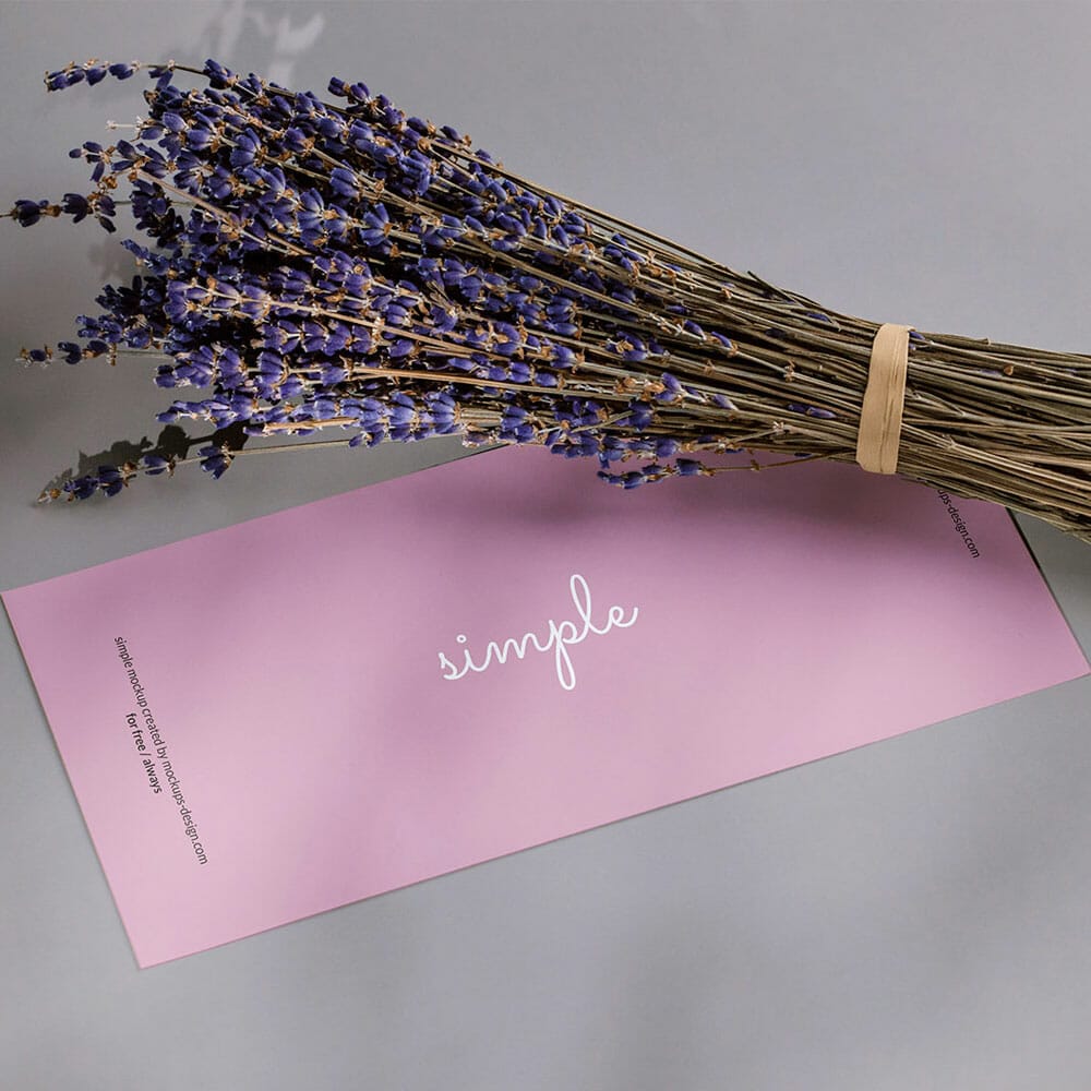Free DL Flyer With Dried Lavender Mockup PSD