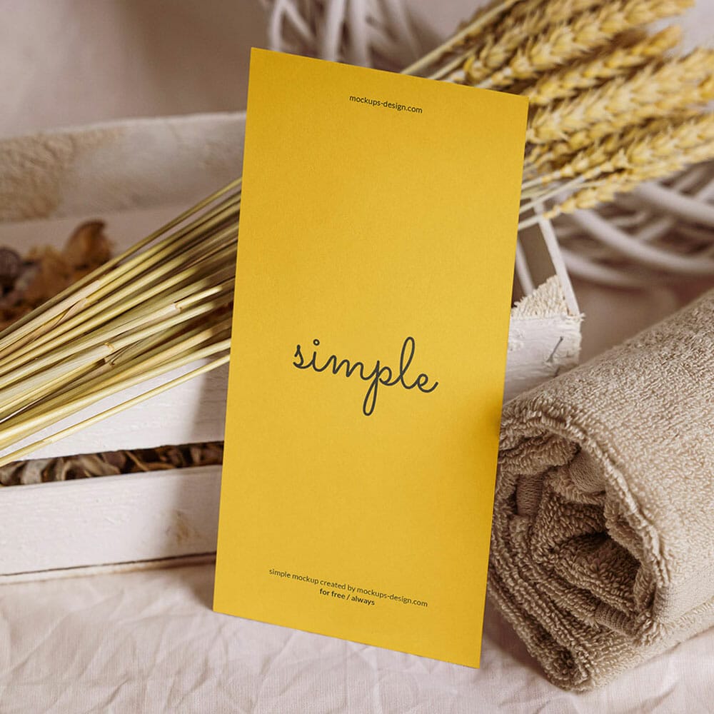 Free DL Leaflet On Bright Background Mockup PSD