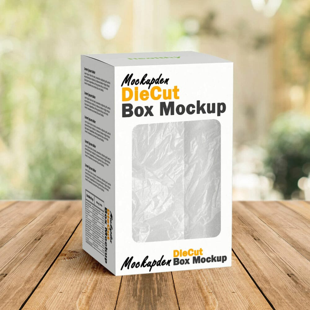 Free Die Cut Square Box Mockup PSD Template