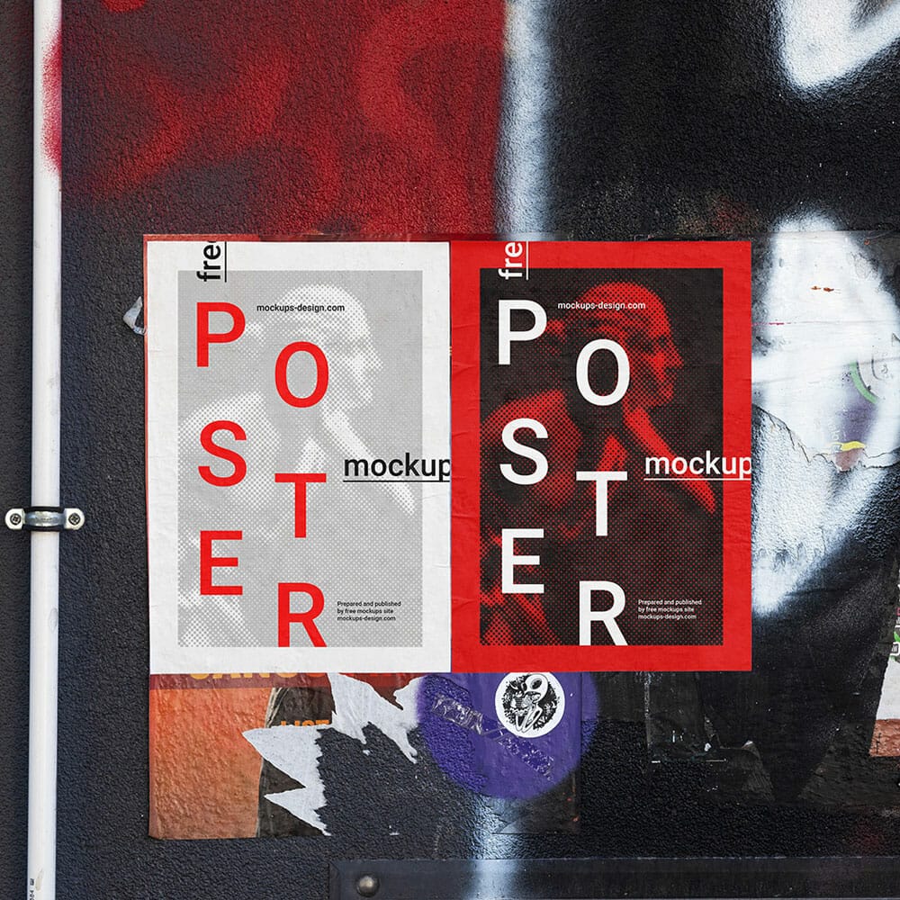 Free Double Poster Mockup PSD
